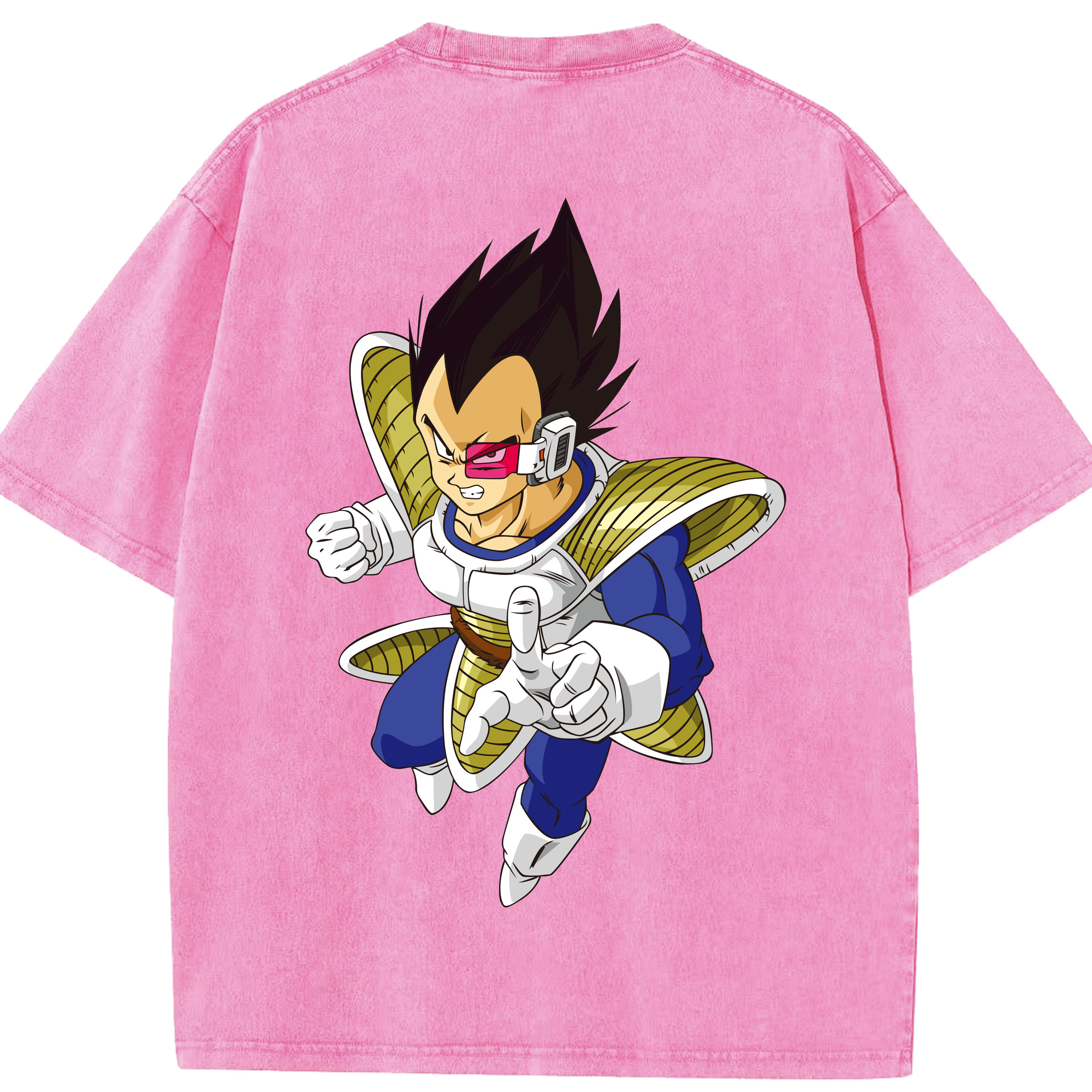（画像用） ドラゴンボール ベジータ四世（Bejīta Yonsei）DRAGON BALL Vegeta IV 綿100% ヴィンテージ風 半袖Tシャツ（背面プリント）